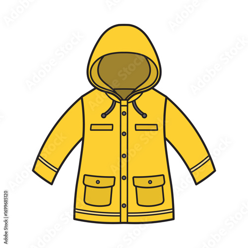 Kids drawing Cartoon Vector illustration raincoat icon Isolated on White Background