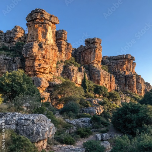 Rocky Mountain Landscape under Clear Blue Sky