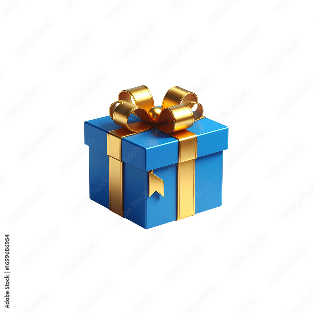 Obraz premium 3D illustration of a red gift box with ribbon and bow on white background
