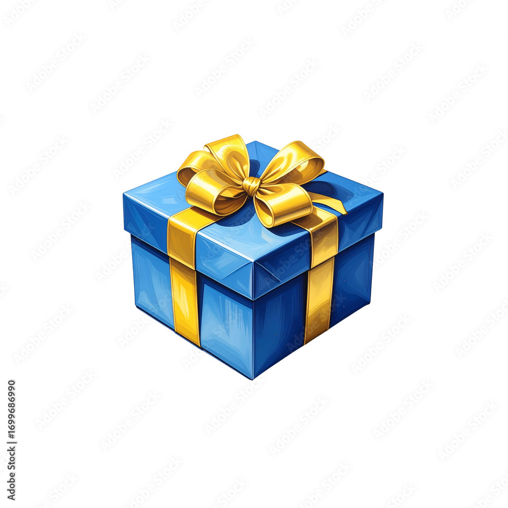 Obraz premium 3D illustration of a red gift box with ribbon and bow on white background