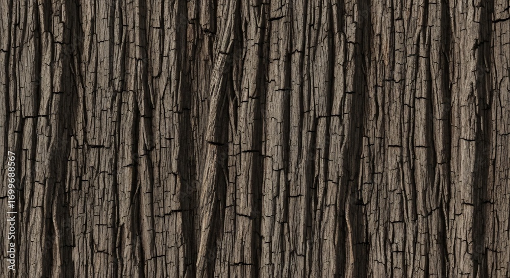 Obraz premium Texture of tree bark dark vertical with cracks