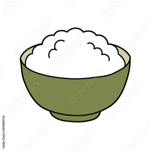 vector illustration of a bowl of rice