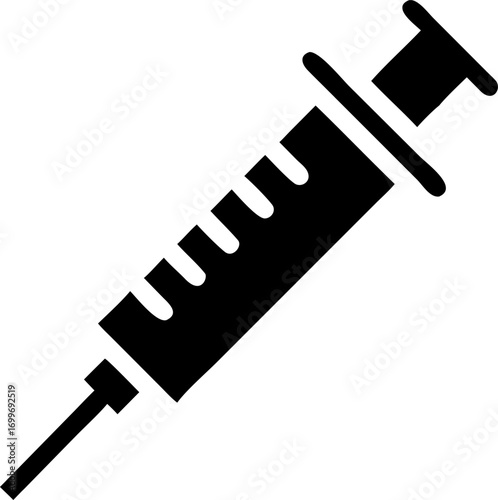 Black syringe icon medical injection healthcare vaccine symbol