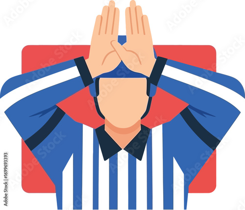 American football referee signaling penalty