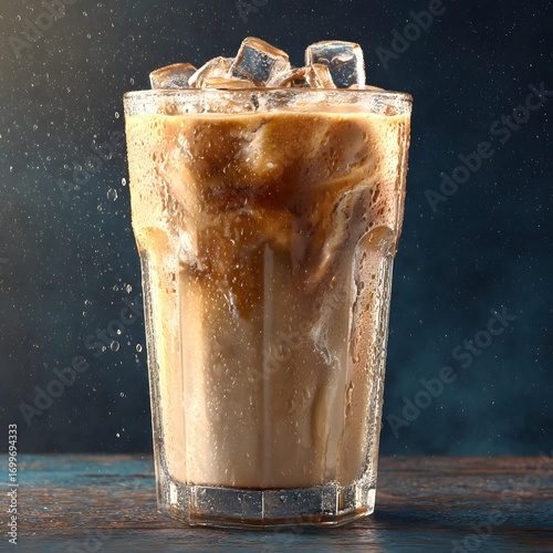 glass of cola with ice