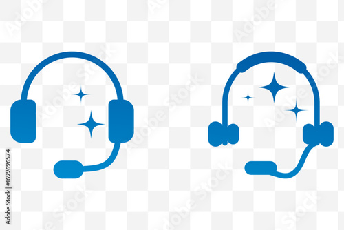 ai customer service icon set. chat headphone sign. Customer Support and Communication. Ideal for virtual help tools