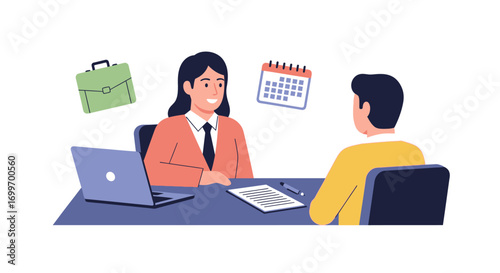 Female HR Manager Conducting a Job Interview with a Male Applicant.