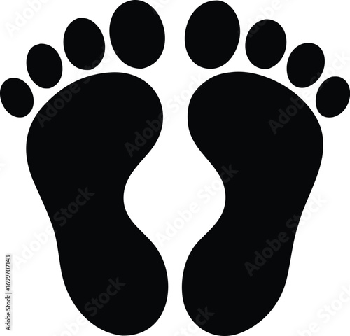 baby foot icon silhouette vector illustration
