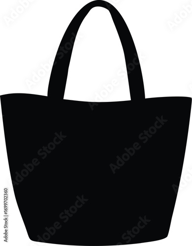 Black ladies bag Silhouette Vector illustration