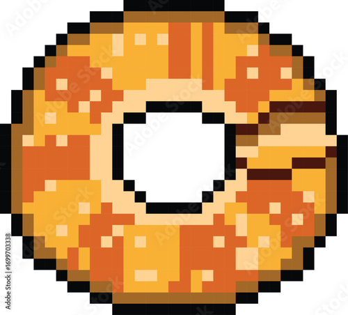 Pixel art toast bread drawing style concept