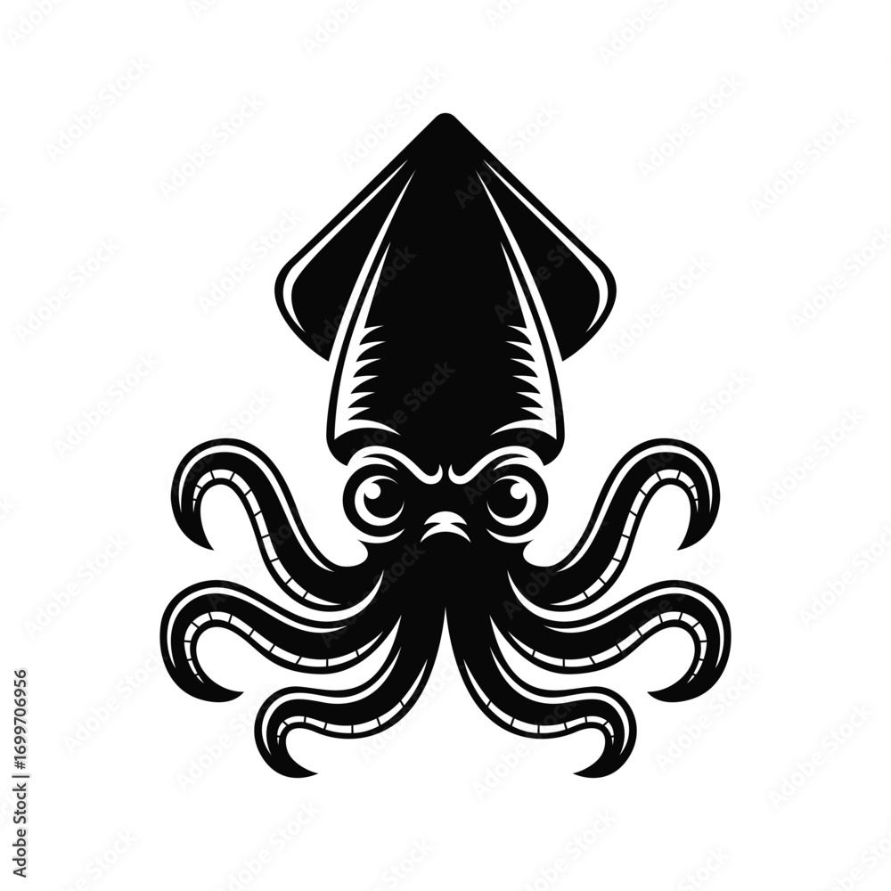 Fototapeta premium Angry Squid Logo