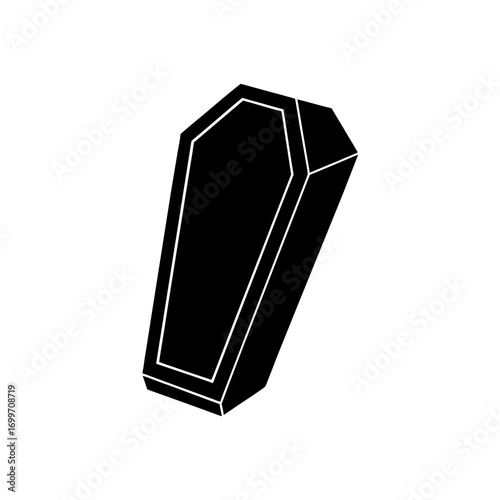 A coffin in black color on transparent background silhouette
