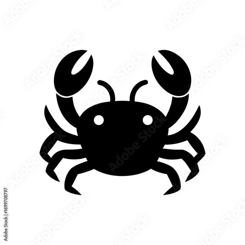 Silhouette of a crab art on transparent background