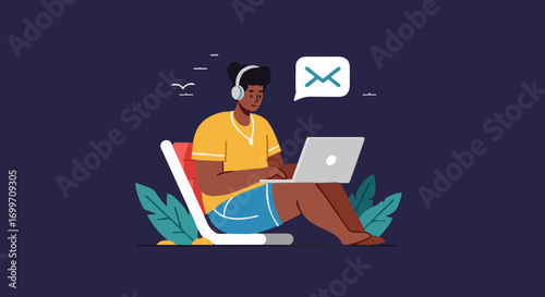 Vector illustration digital nomad
