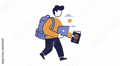 Vector illustration digital nomad