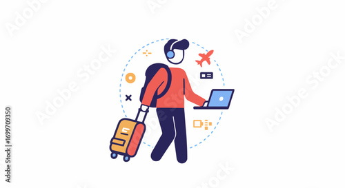 Vector illustration digital nomad