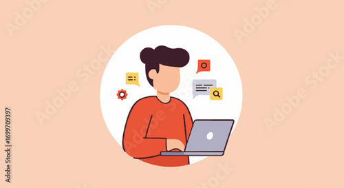 Vector illustration digital nomad