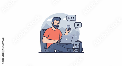 Vector illustration digital nomad