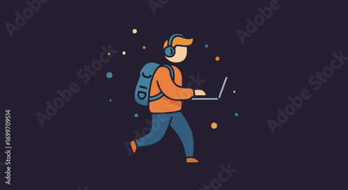 Vector illustration digital nomad