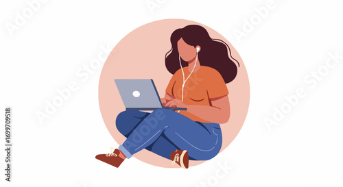 Vector illustration digital nomad