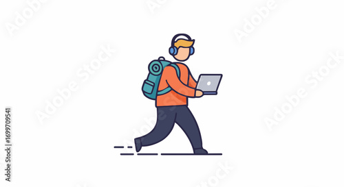 Vector illustration digital nomad