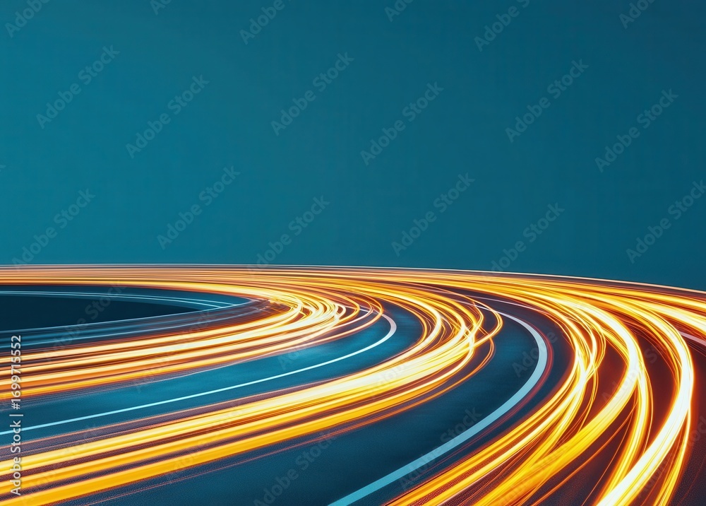 custom made wallpaper toronto digitalFlowing Light Trails on Dark Blue Background in Motion Effect