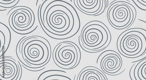 Abstract Vector Pattern with Grey Swirls Organic Shapes Seamless Background Decorative Design