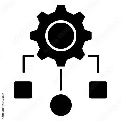 Process Mapping Glyph Icon