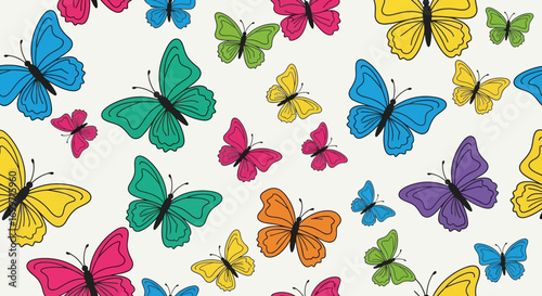 Butterfly Vector Pattern with Colorful Butterfly Illustration in a Modern Style