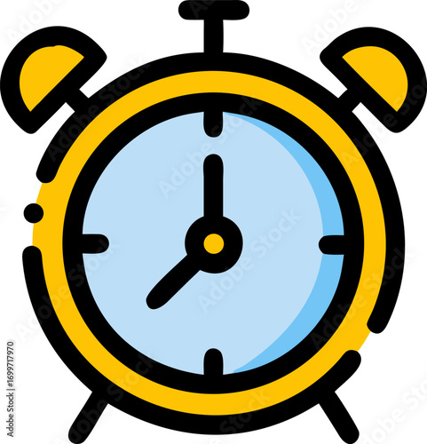Yellow alarm clock icon time management schedule punctuality reminder wake up