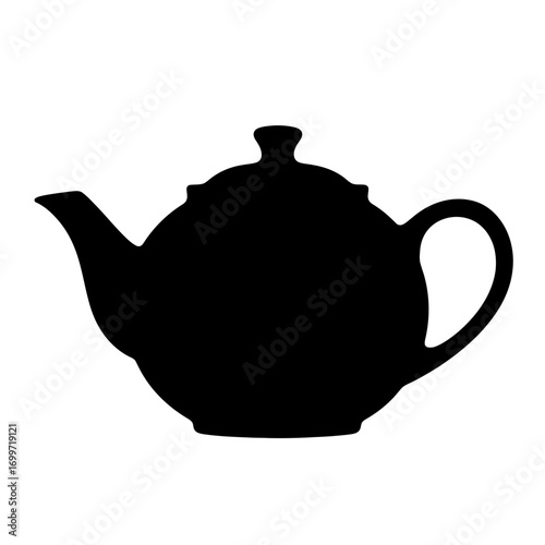 Elegant silhouette of a teapot against a plain background, symbolizing tea culture and relaxation