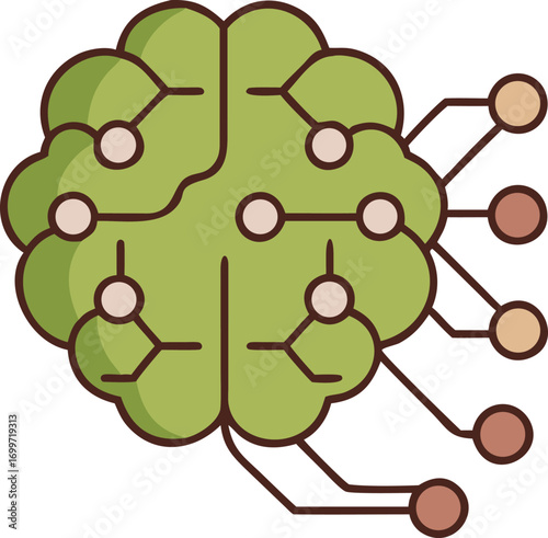 Artificial intelligence brain neural network technology concept illustration