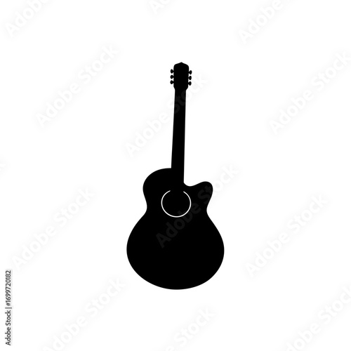 Silhouette of an guitar on transparent background