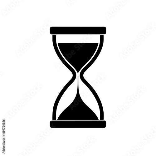 A black hourglass design on transparent background silhouette
