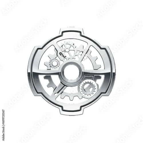 Intricate metallic gear design showcasing precision engineering and mechanical artistry