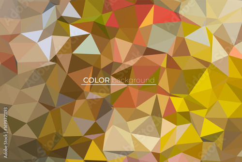 Abstract Geometric Low Poly Background Golden Hues and Autumnal Tones