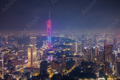 view of kuala lumpur city during independence day celebration