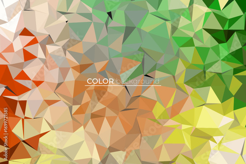 Vibrant abstract geometric background with a modern low-poly triangular pattern, showcasing a diverse and colorful palette for digital designs, web elements, and creative presentation backdrops