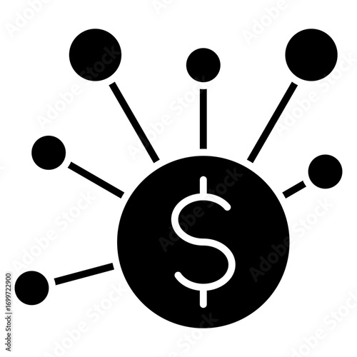 Revenue Stream Glyph Icon