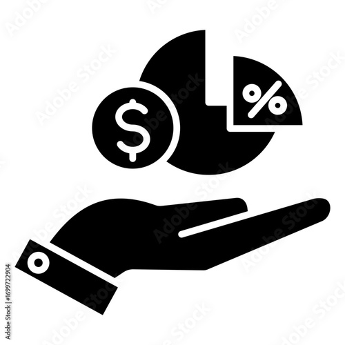 Profit Margin Glyph Icon