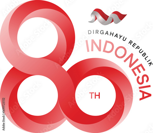 Logo HUT RI 80th indonesia template creative design