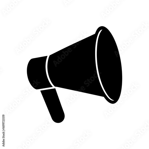Silhouette of a megaphone on transparent background