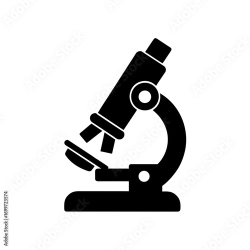 Illustration of microscope on transparent background silhouette