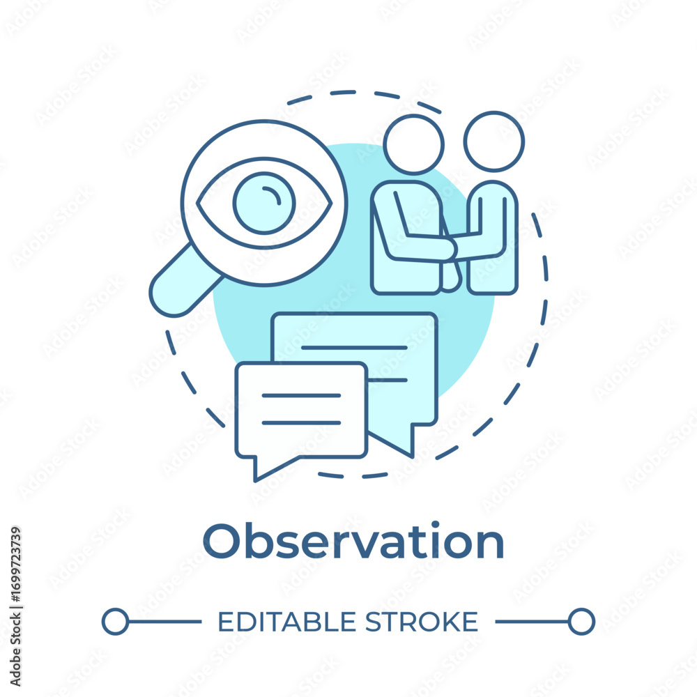 custom made wallpaper toronto digitalObservation soft blue concept icon. Social communication, conversation. Friendship, networking. Round shape line illustration. Abstract idea. Graphic design. Easy to use in booklet, blog post