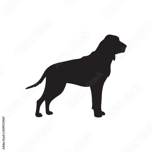Dog bloodhound silhouette vector flat illustration design on white background