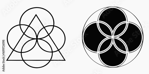 Geometric symbols, abstract shapes, and sacred geometry