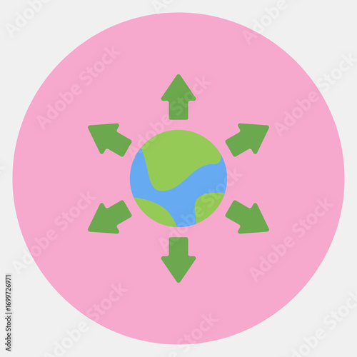 Icon export. Export import elements. Icon in color mate style.