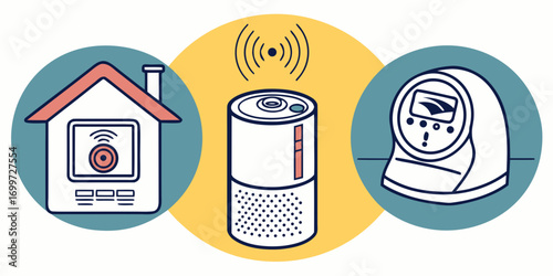 Smart home device connected to house and thermostat