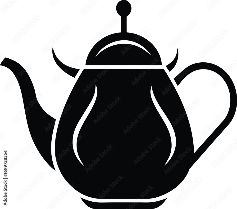 Obraz premium Elegant Silhouette of a Classic Teapot Design Symbolizing Warmth Hospitality and the Timeless Tradition of Tea Preparation and Enjoyment