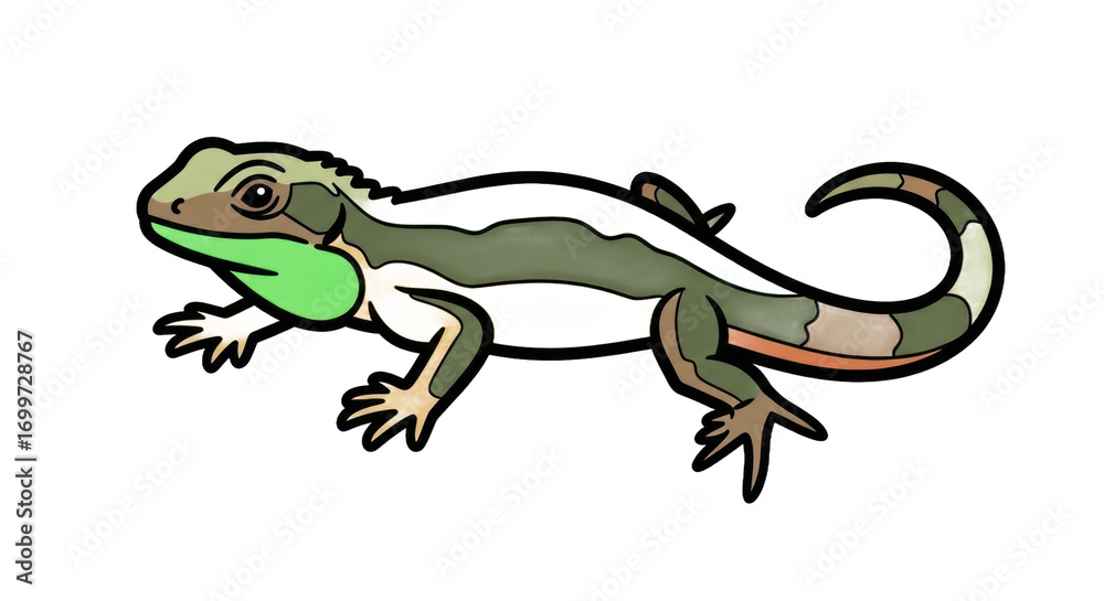 Fototapeta premium Lizard side view illustration